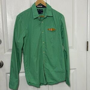 SCOTCH & SODA Green Realxed Fit collar button down shirt Size Small 100% Cotton